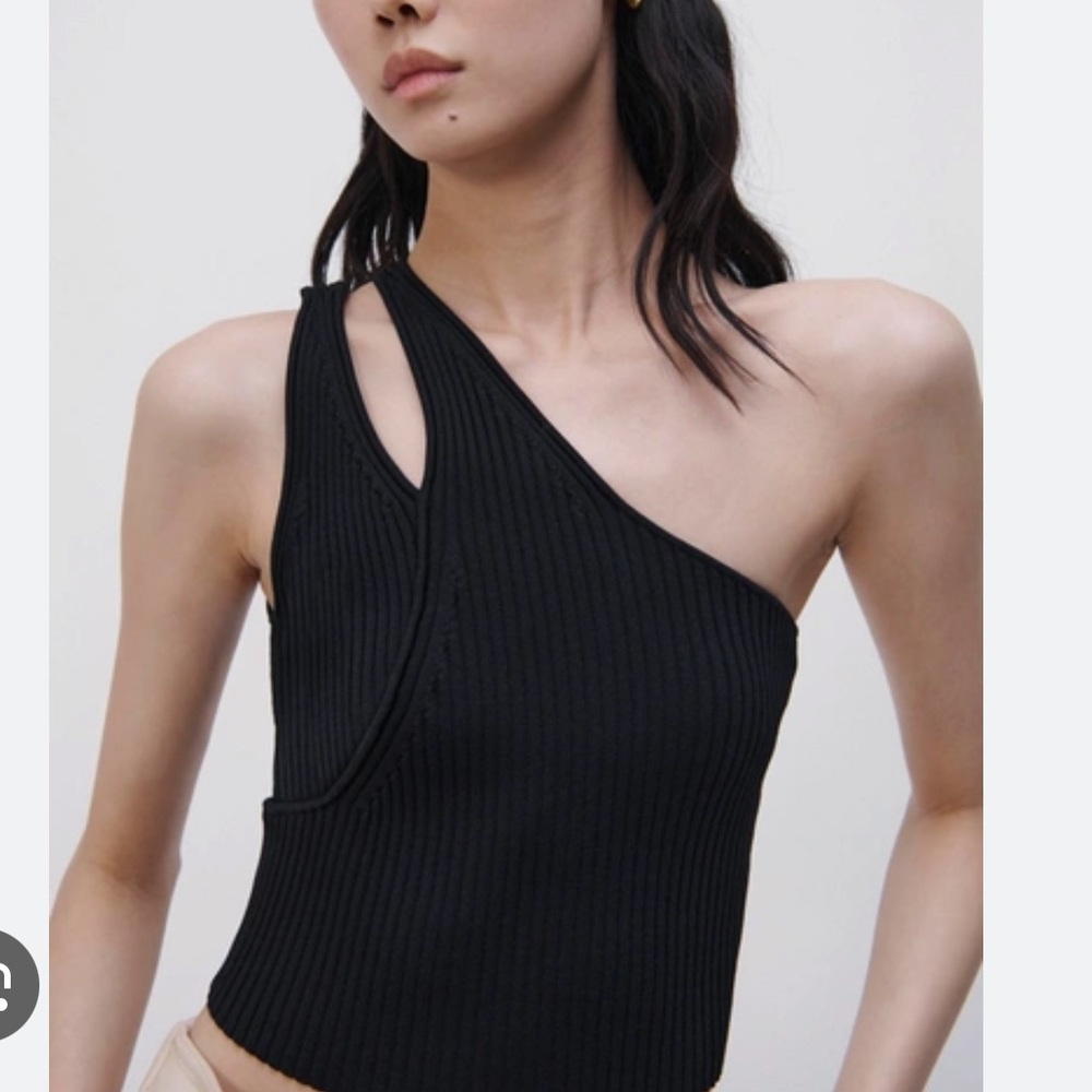 JONATHAN SIMKHAI Black Jenni Compact Rib Tank